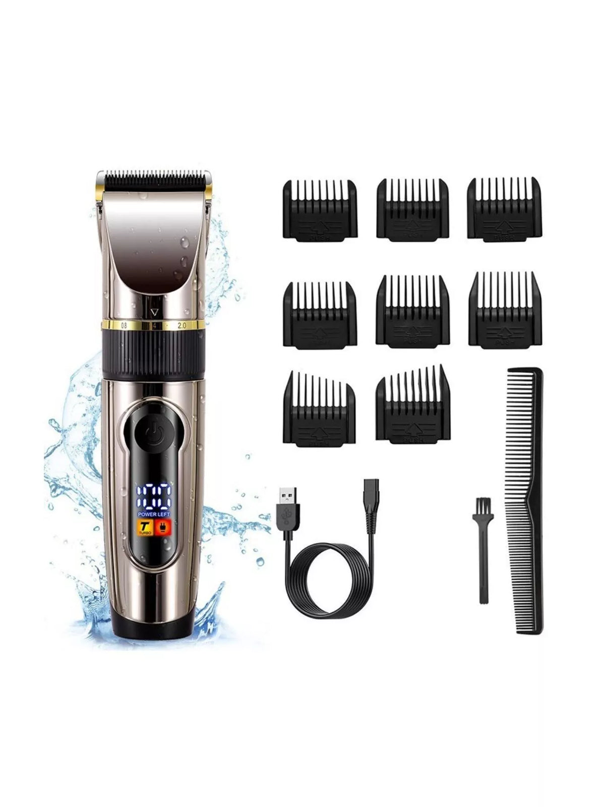 HOF Marlowe Waterproof Hair Clipper with LED Display