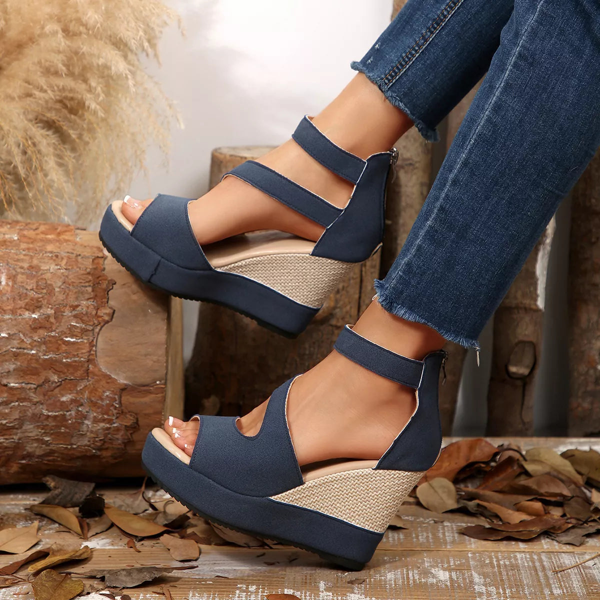 Modern Finesse Isla Open-Toe Wedge Sandals