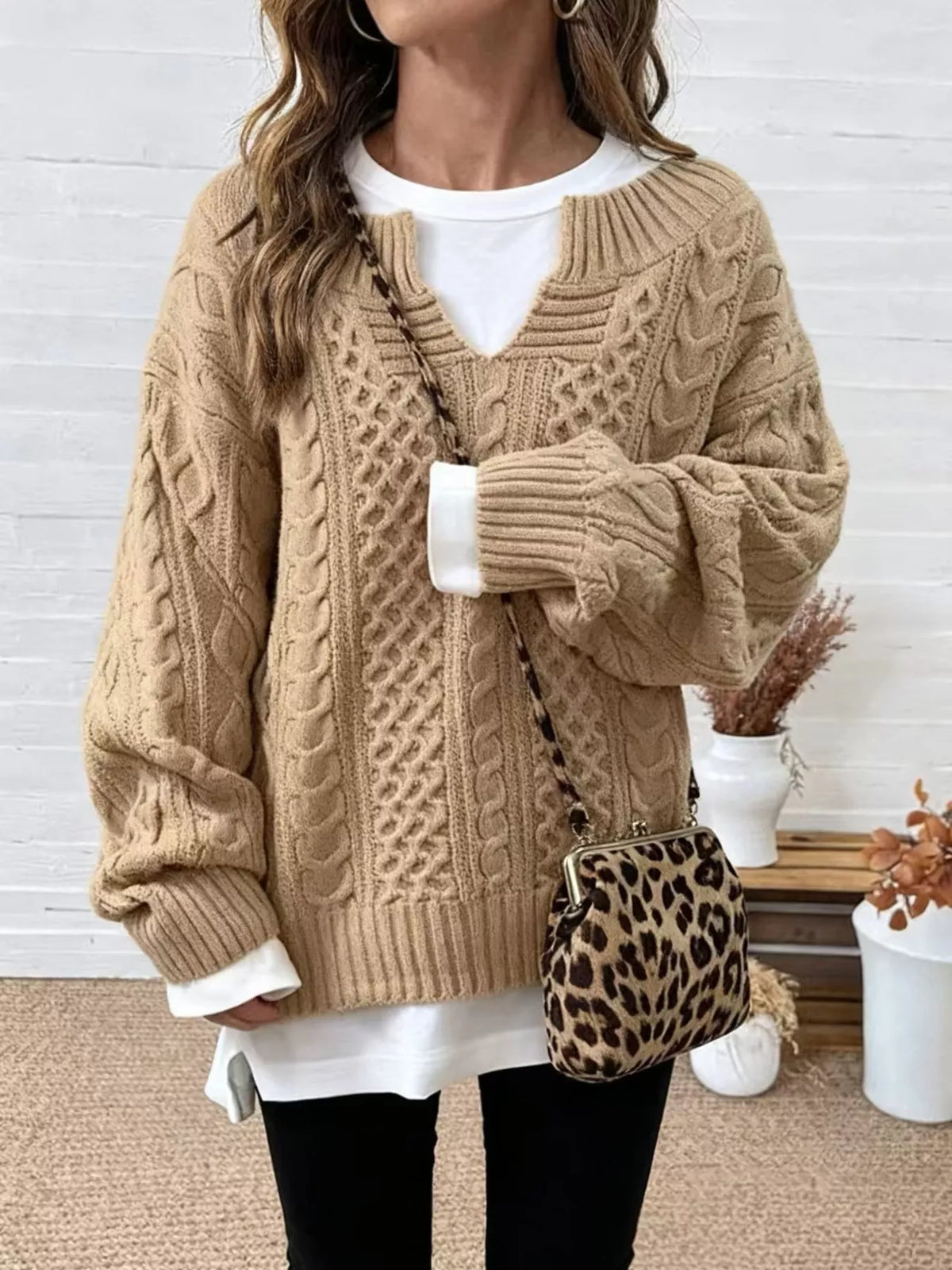 Modern Finesse Heritage Cable-Knit Sweater