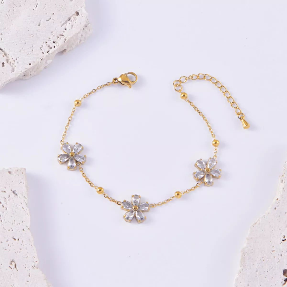 HOF Marlowe 18K Gold-Plated Flower Jewelry Set