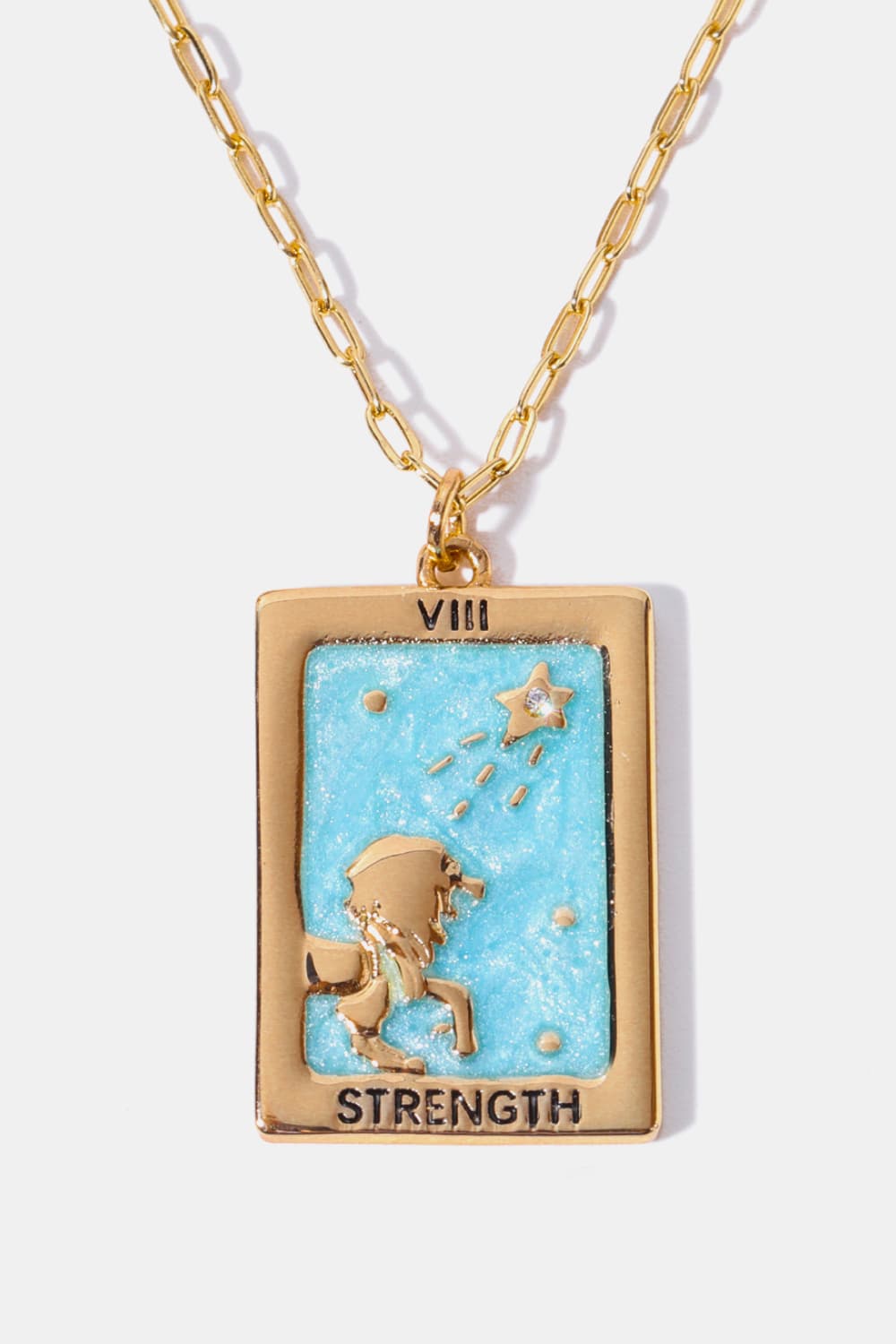 HOF Marlowe Tarot Card Pendant Copper Necklace