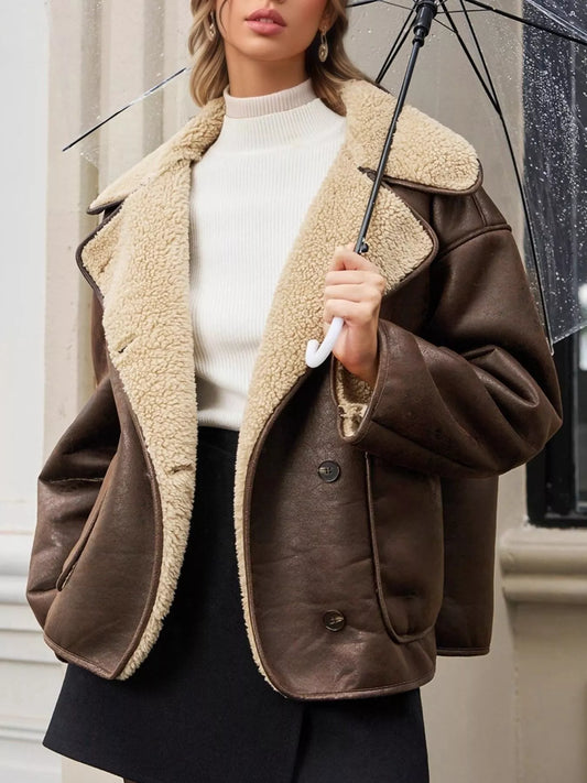 Modern Finesse Reverie Sherpa Lined Button Down Outerwear