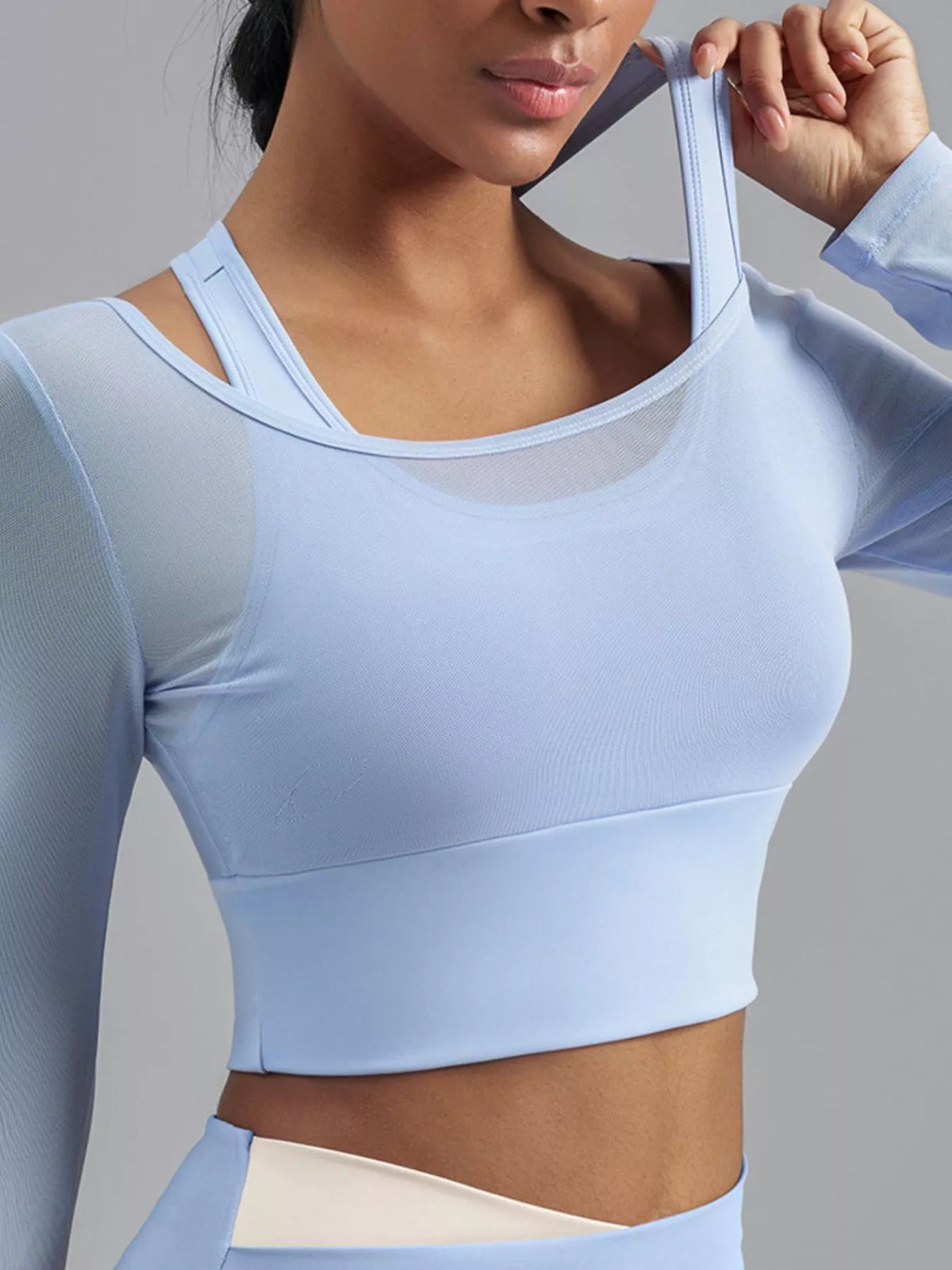 Modern Finesse Solace Long Sleeve Active T-Shirt with Built-in Bra