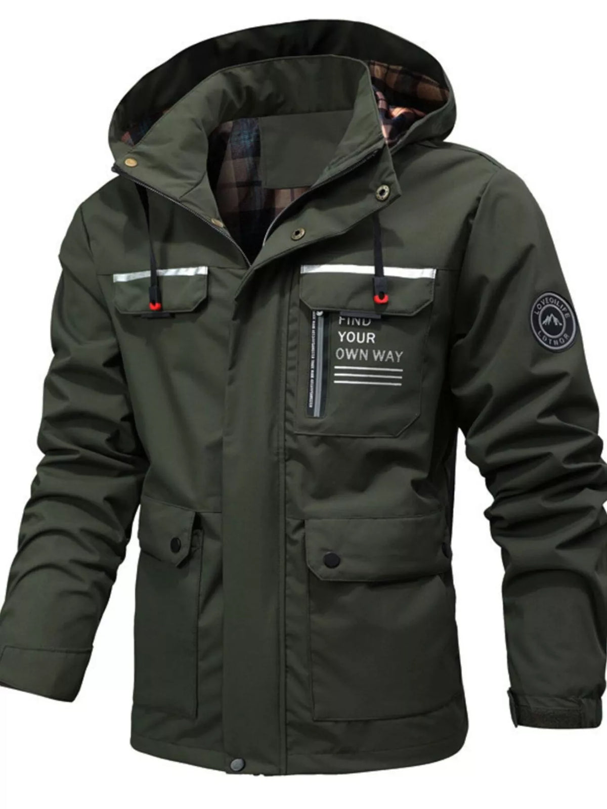 Modern Finesse Mercer Men's Hooded Outdoor Windproof Coat — Extended Sizes