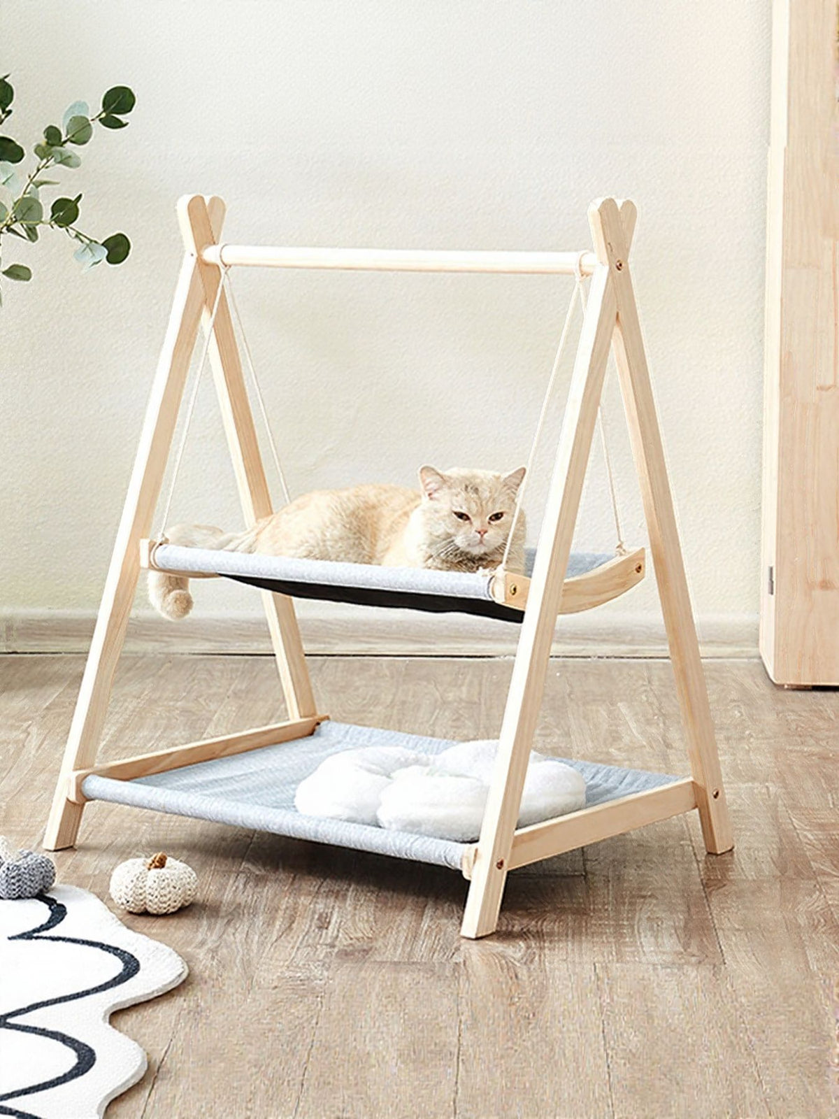 HOF Solace Wooden Triangle Cat Hammock