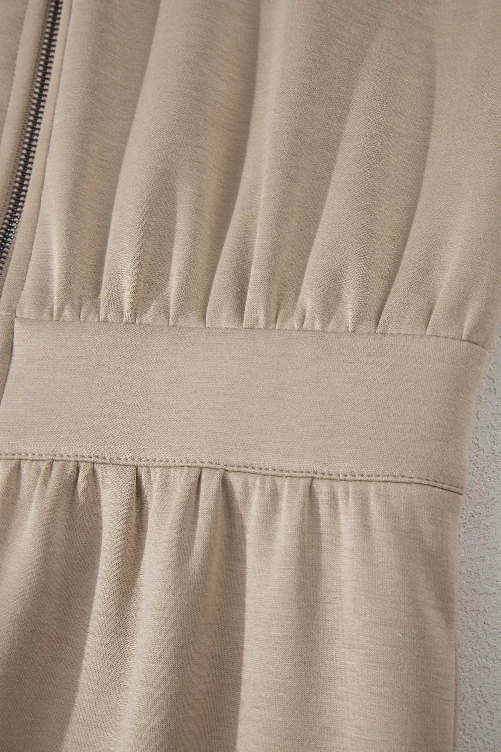 Modern Finesse Gaia Solid Color Zip Front Short Sleeve Collared Jumpsuit