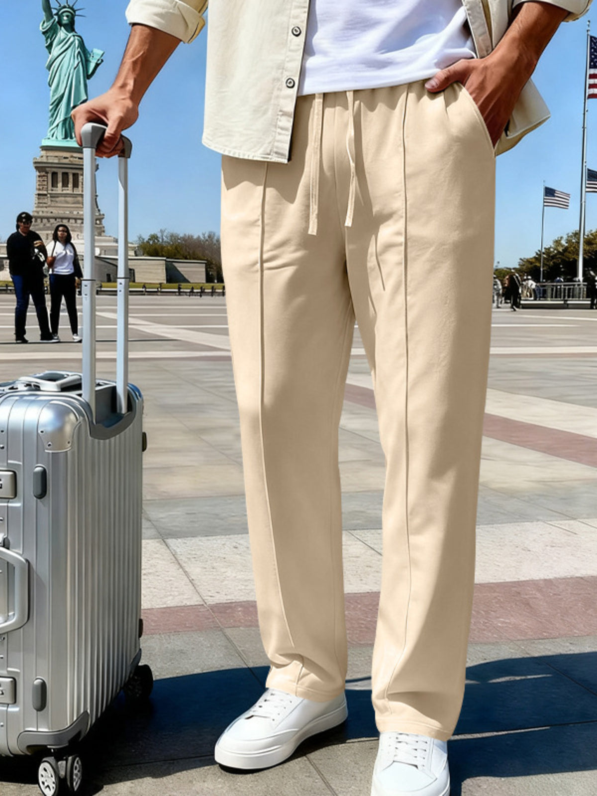 Modern Finesse Motion Ease Drawstring Straight-Leg Pants - Men's Plus Size