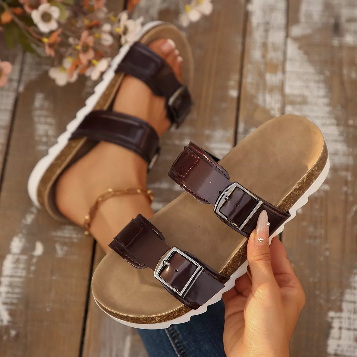 Modern Finesse Noelle Open-Toe Flat Sandals