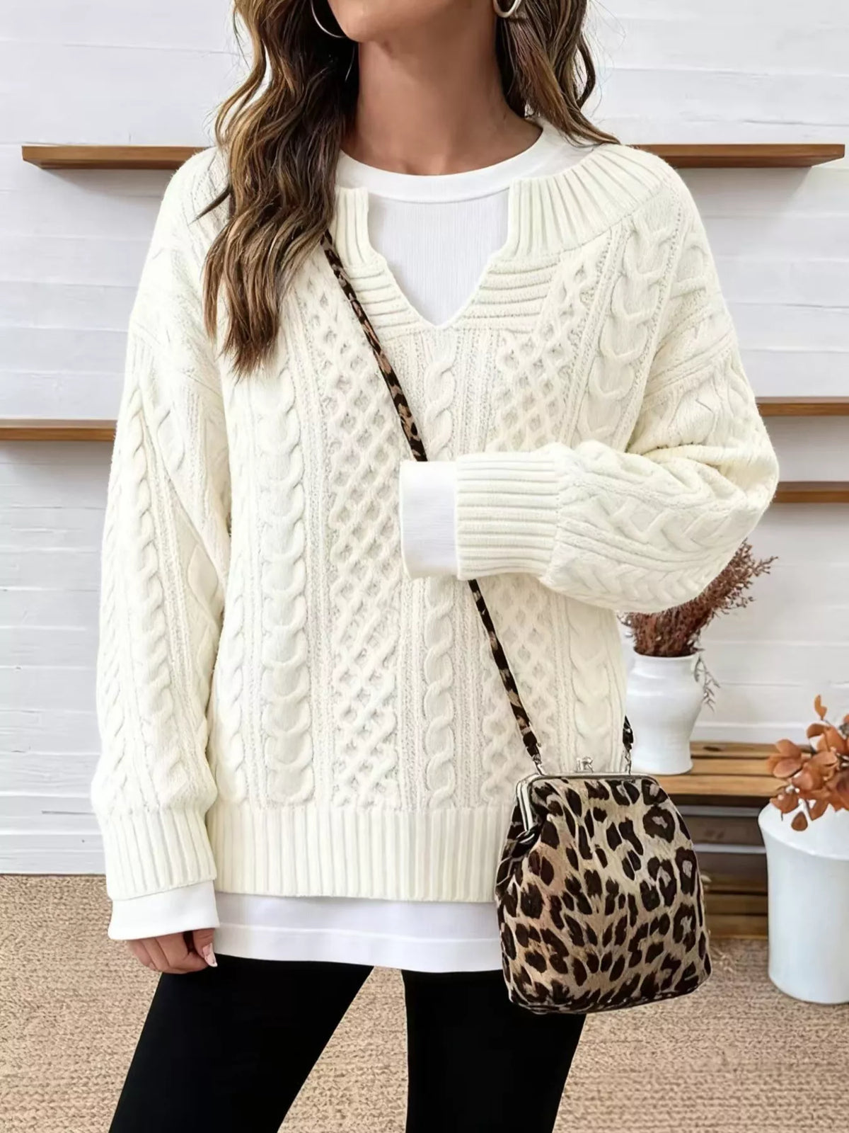 Modern Finesse Heritage Cable-Knit Sweater