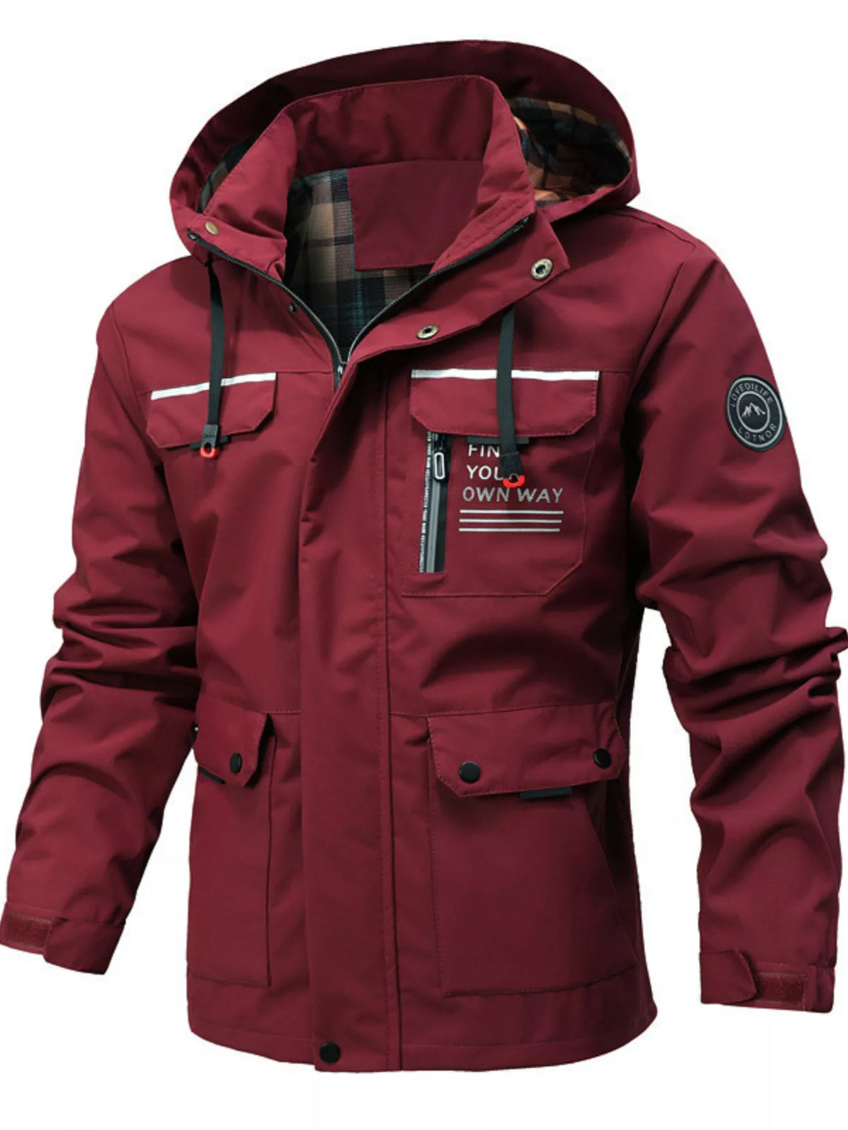 Modern Finesse Mercer Men's Hooded Outdoor Windproof Coat — Extended Sizes