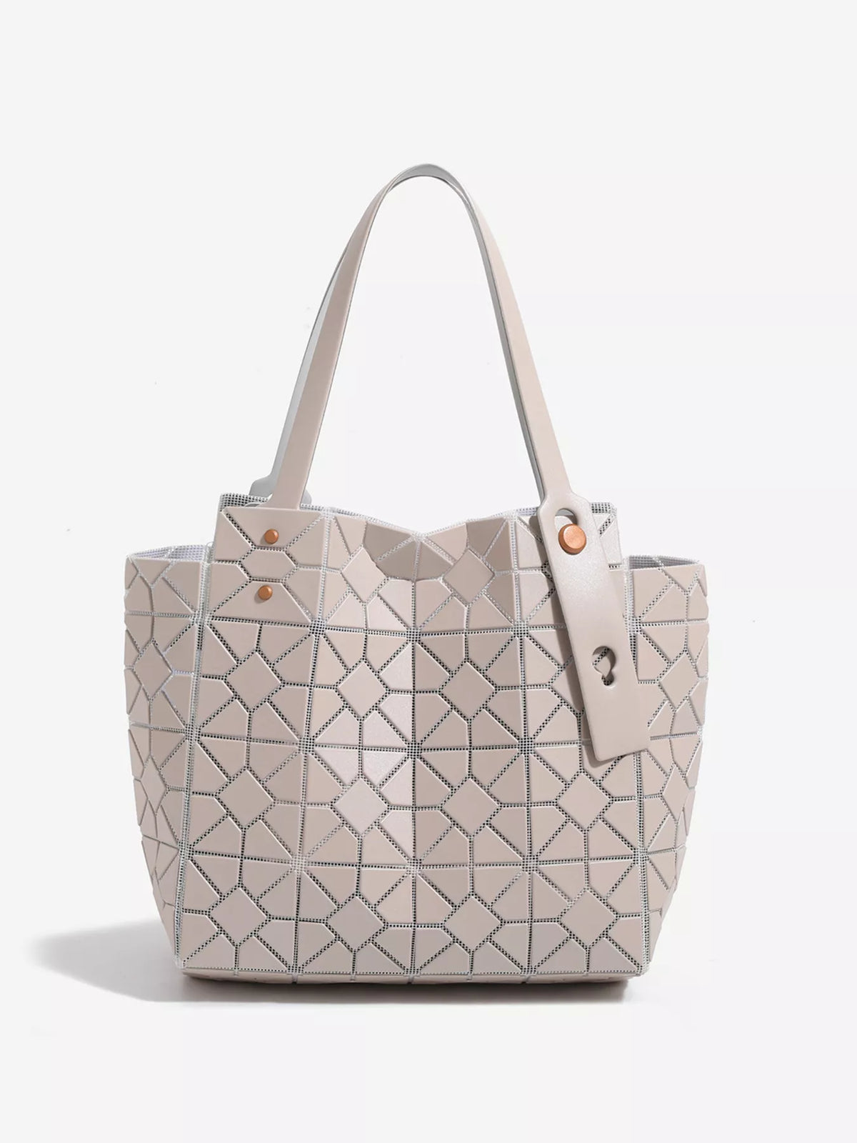 Modern Finesse Prism Lattice PVC Handbag