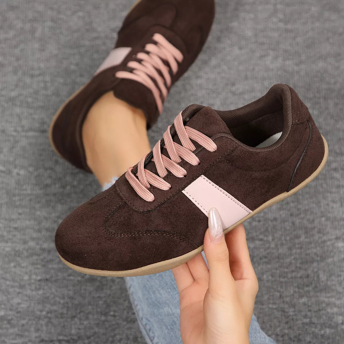 Modern Finesse Ember Round-Toe Flat Sneakers