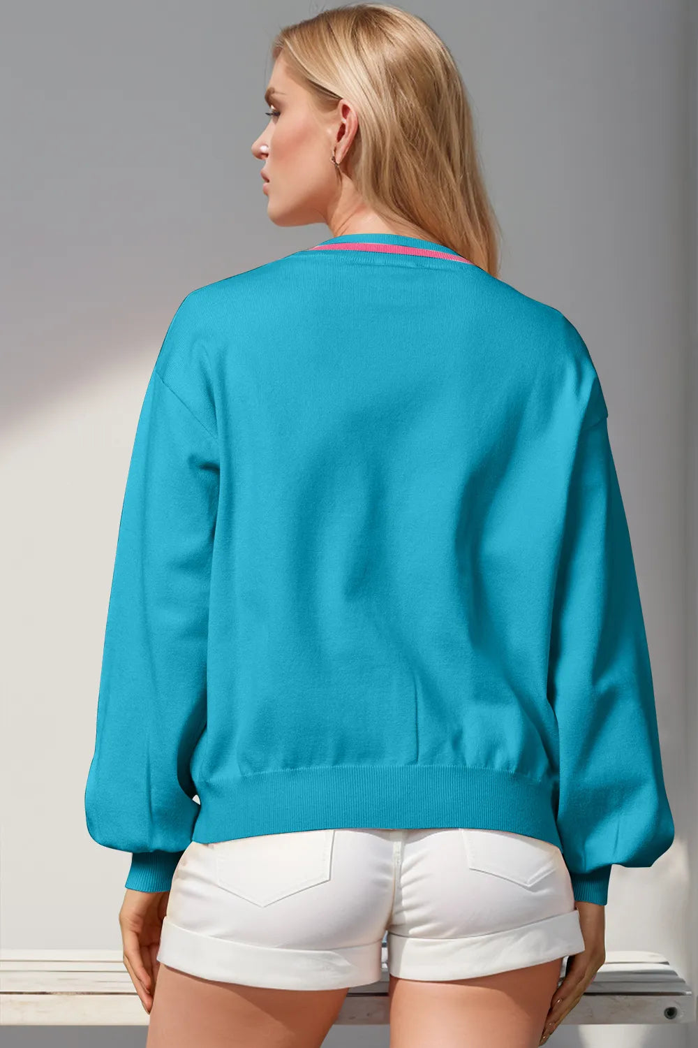 Modern Finesse Nutcracker Sequin Bow Cardigan by Double Take