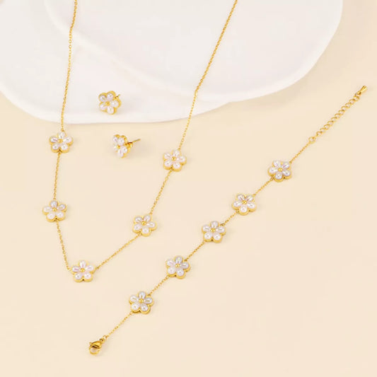 HOF Solace 18K Gold-Plated Flower Jewelry Set