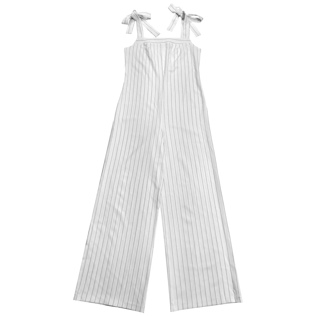 Modern Finesse Delphi Striped Tie-Shoulder Wide-Leg Jumpsuit