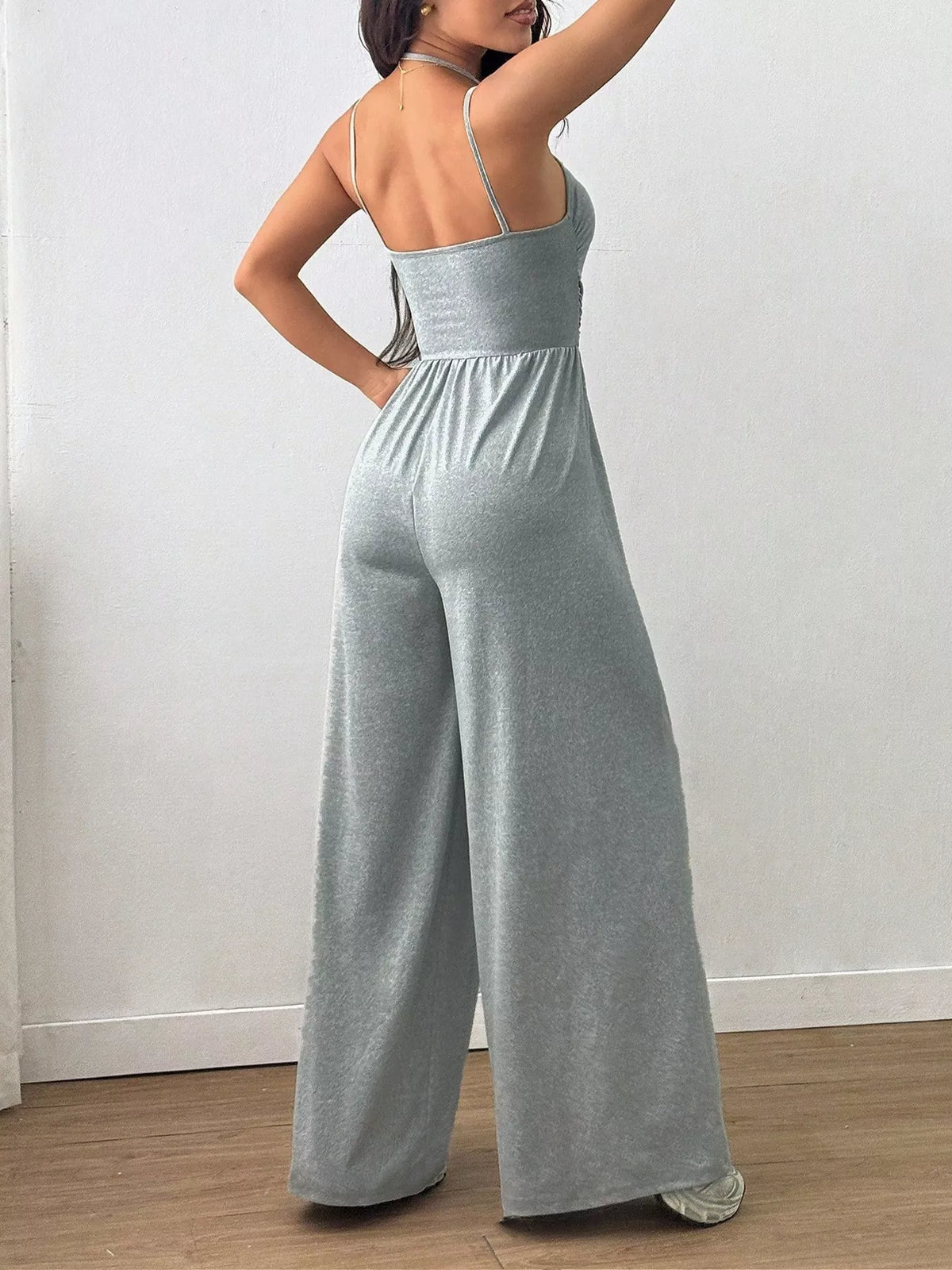 Modern Finesse Brielle Spaghetti Strap Wide-Leg Jumpsuit