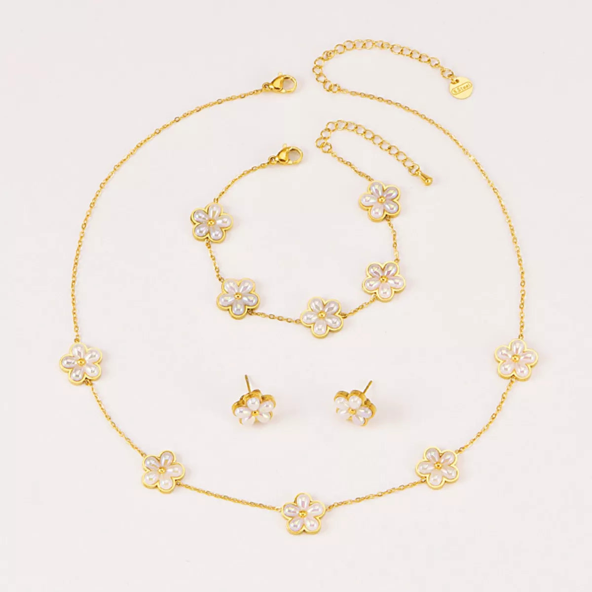 HOF Solace 18K Gold-Plated Flower Jewelry Set