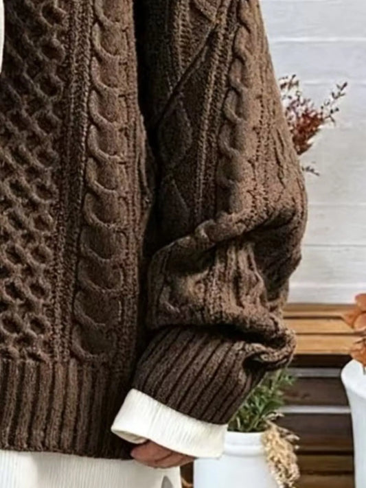 Modern Finesse Heritage Cable-Knit Sweater