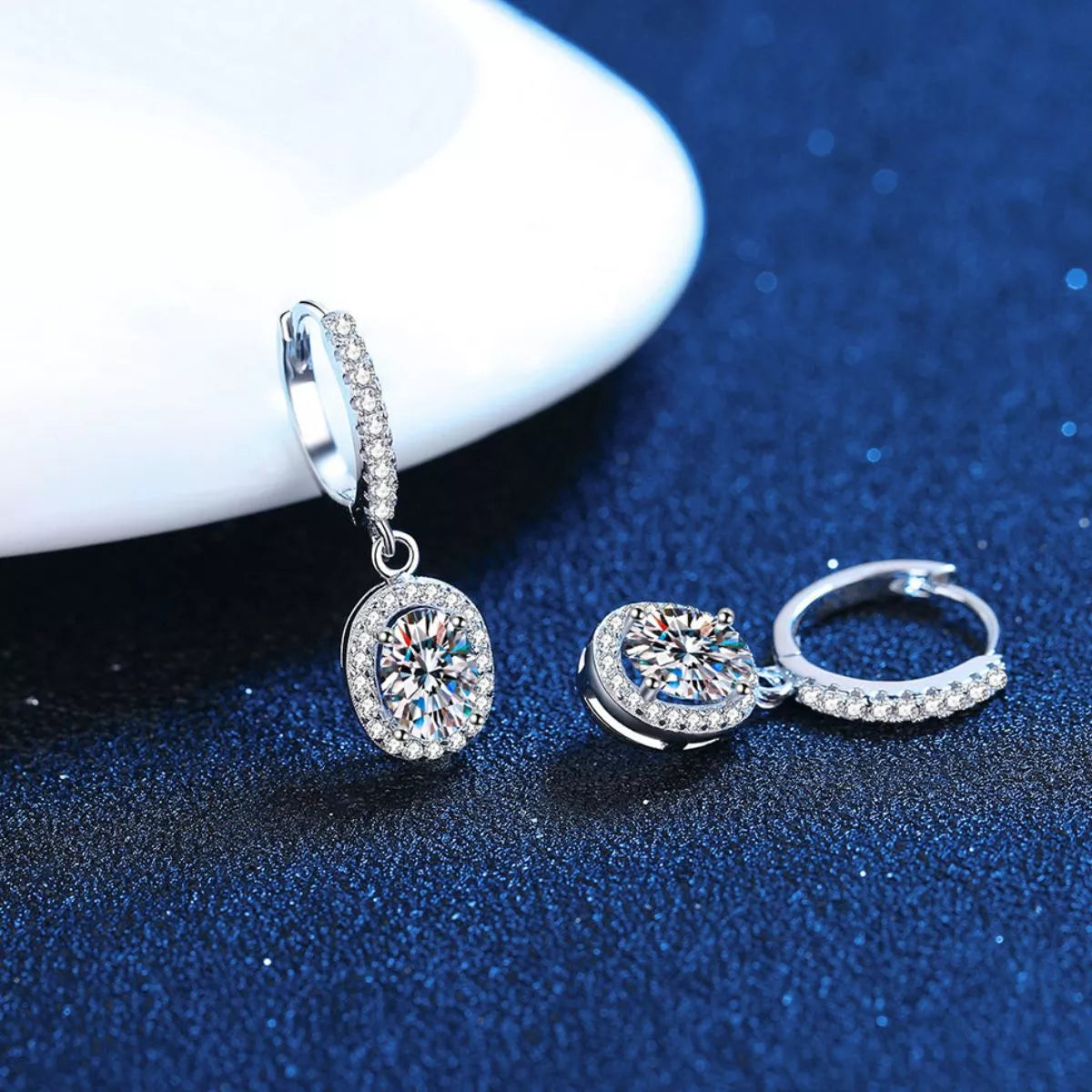 HOF Maia 1 Carat Moissanite 925 Sterling Silver Drop Earrings