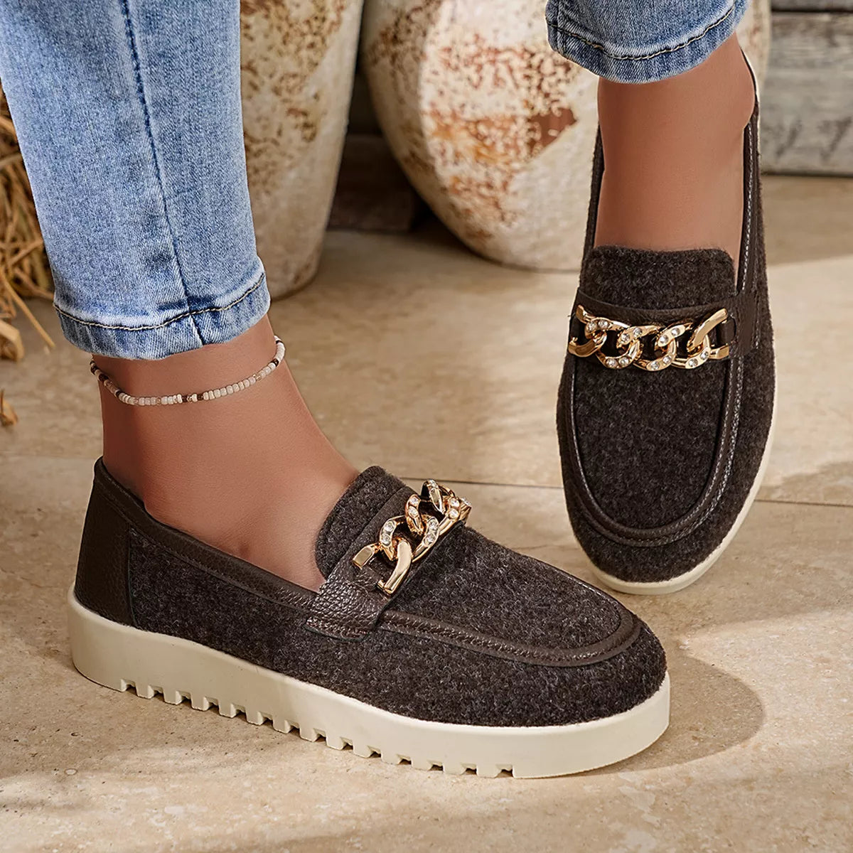 Modern Finesse Platform Line Round-Toe Slip-Ons