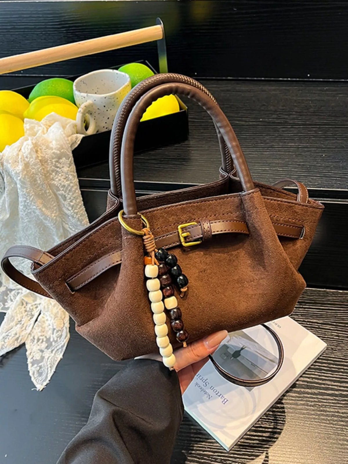 Modern Finesse Solace Buckle Decor Tote Bag