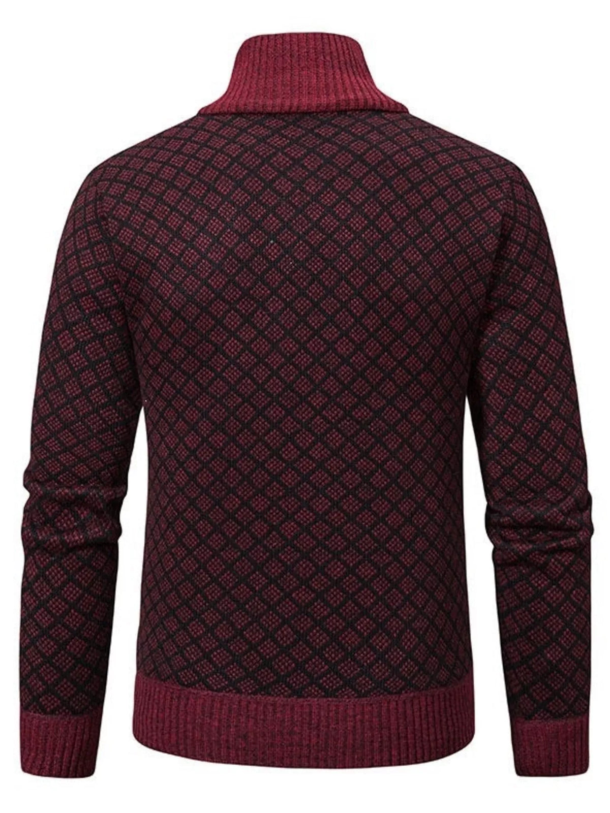 Modern Finesse Geo Line Full-Zip Cardigan - Men's Plus Size