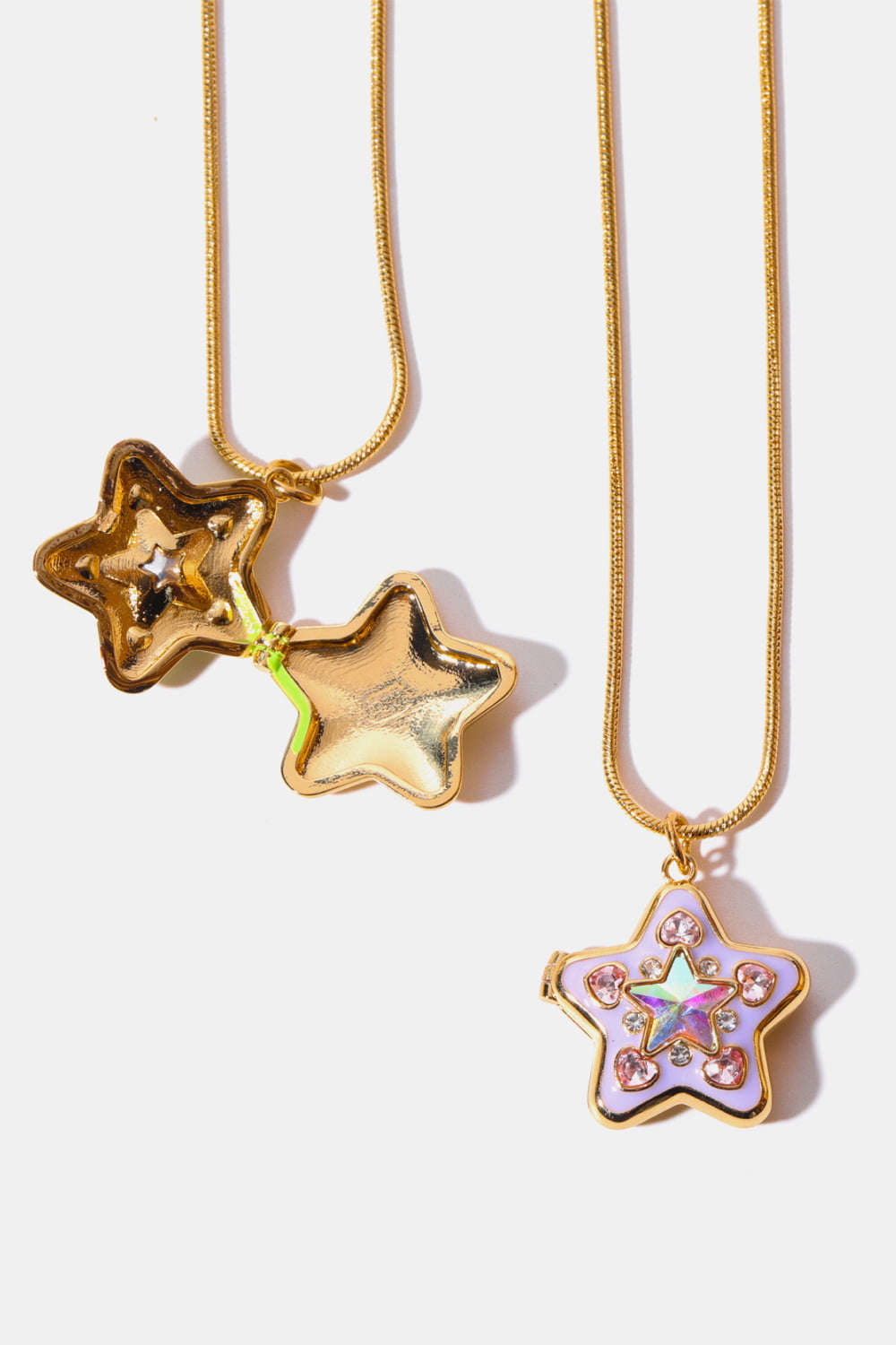 HOF Solace Rhinestone Decor Star Box Pendant Necklace
