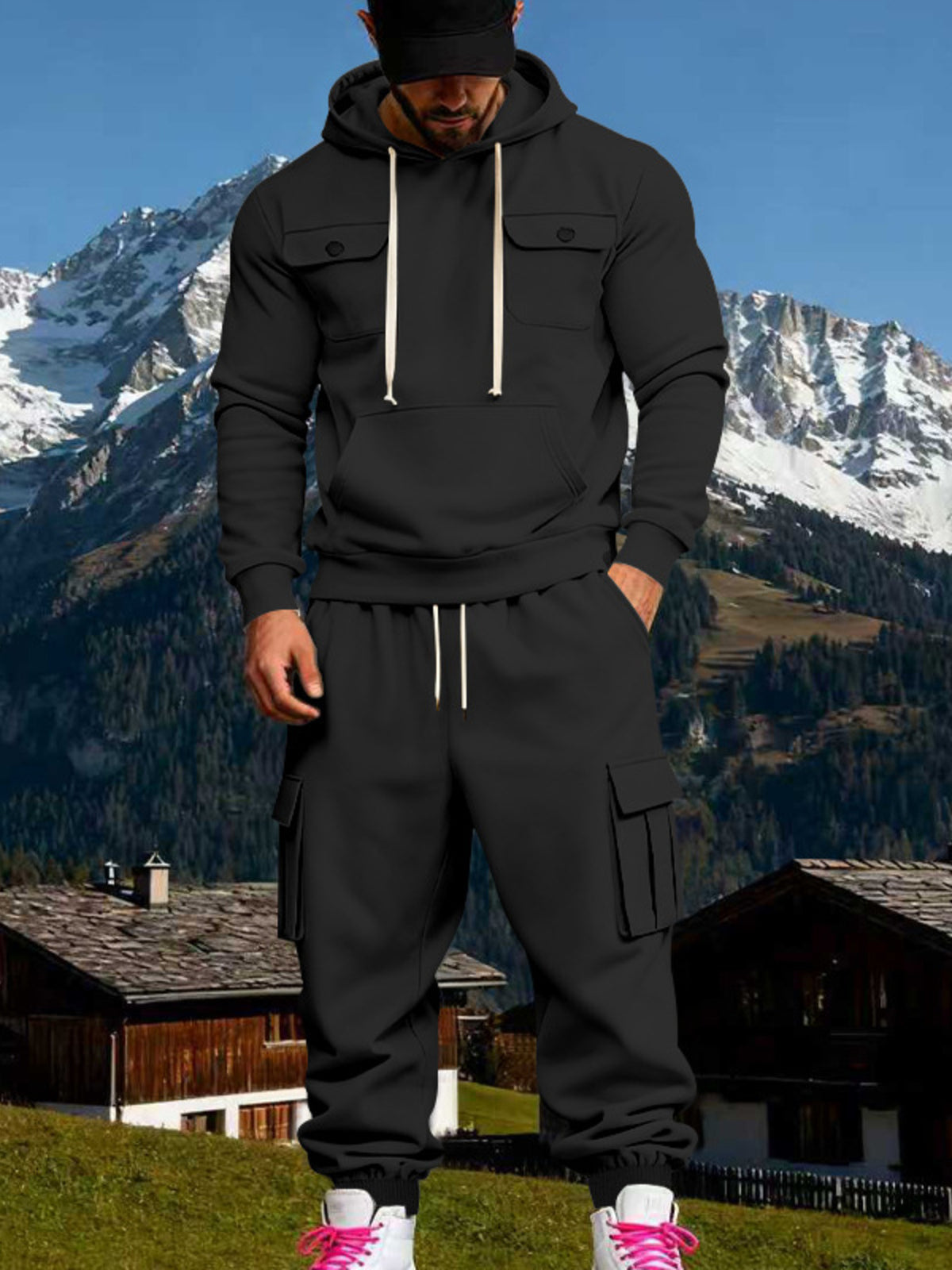 Modern Finesse Rest Mode Hoodie & Sweatpants Set - Men's Plus Size