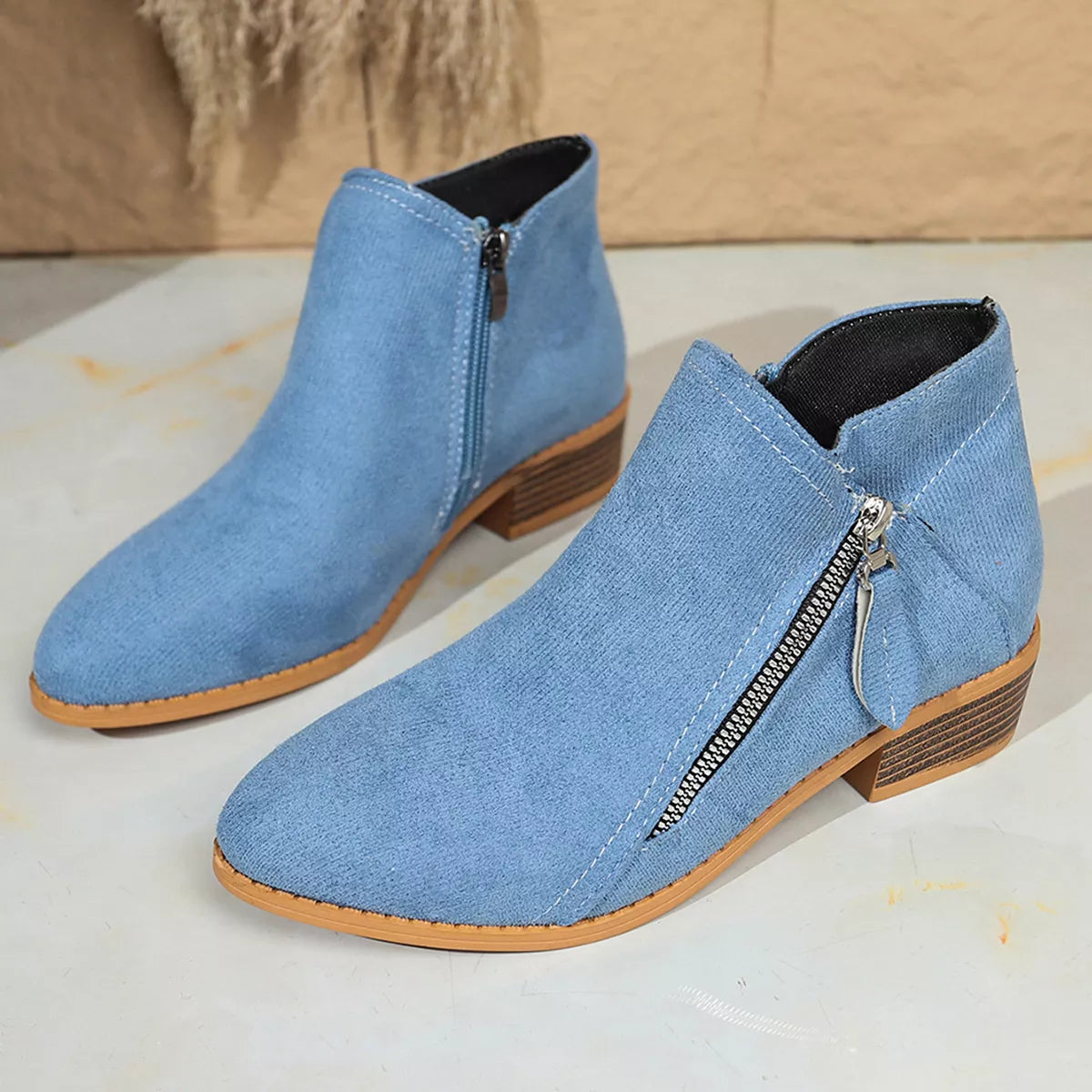 Modern Finesse Gallery Suede Point-Toe Low-Heel Boots - product view 19