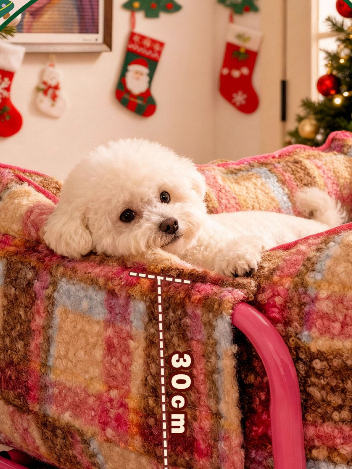 HOF Arden Plaid Pattern Plush Sofa Pet Bed