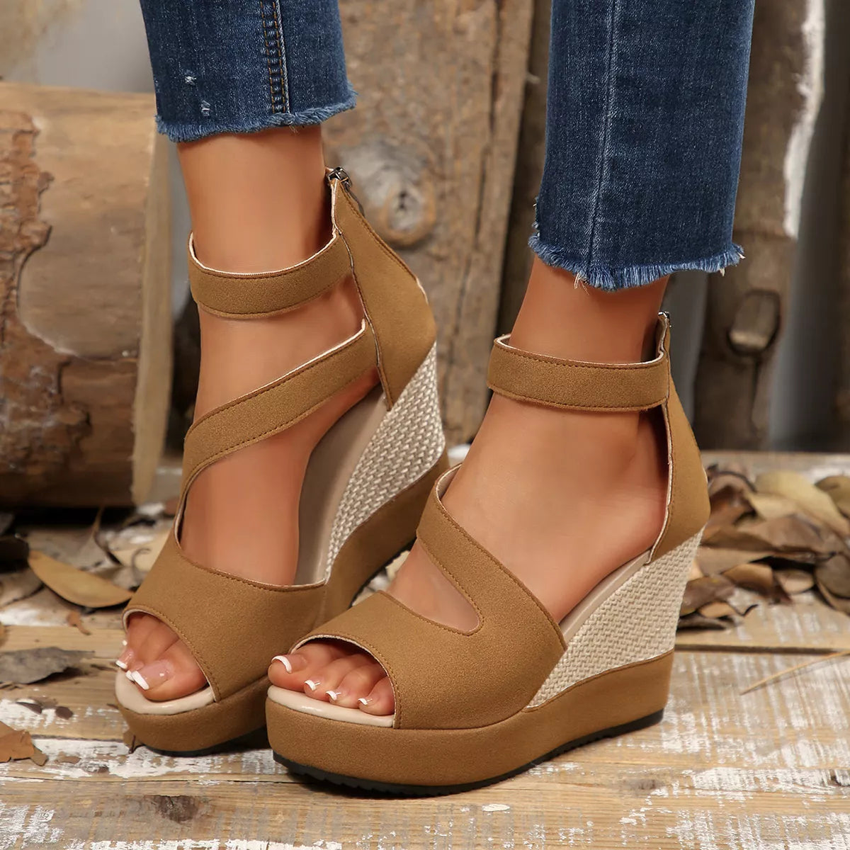 Modern Finesse Isla Open-Toe Wedge Sandals