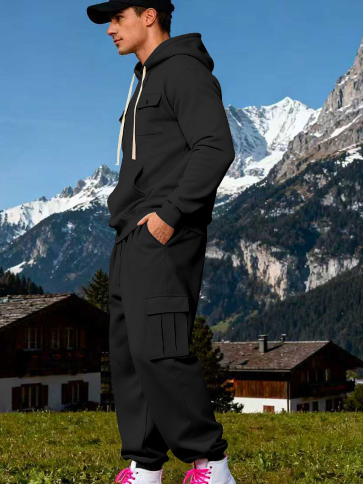 Modern Finesse Rest Mode Hoodie & Sweatpants Set - Men's Plus Size