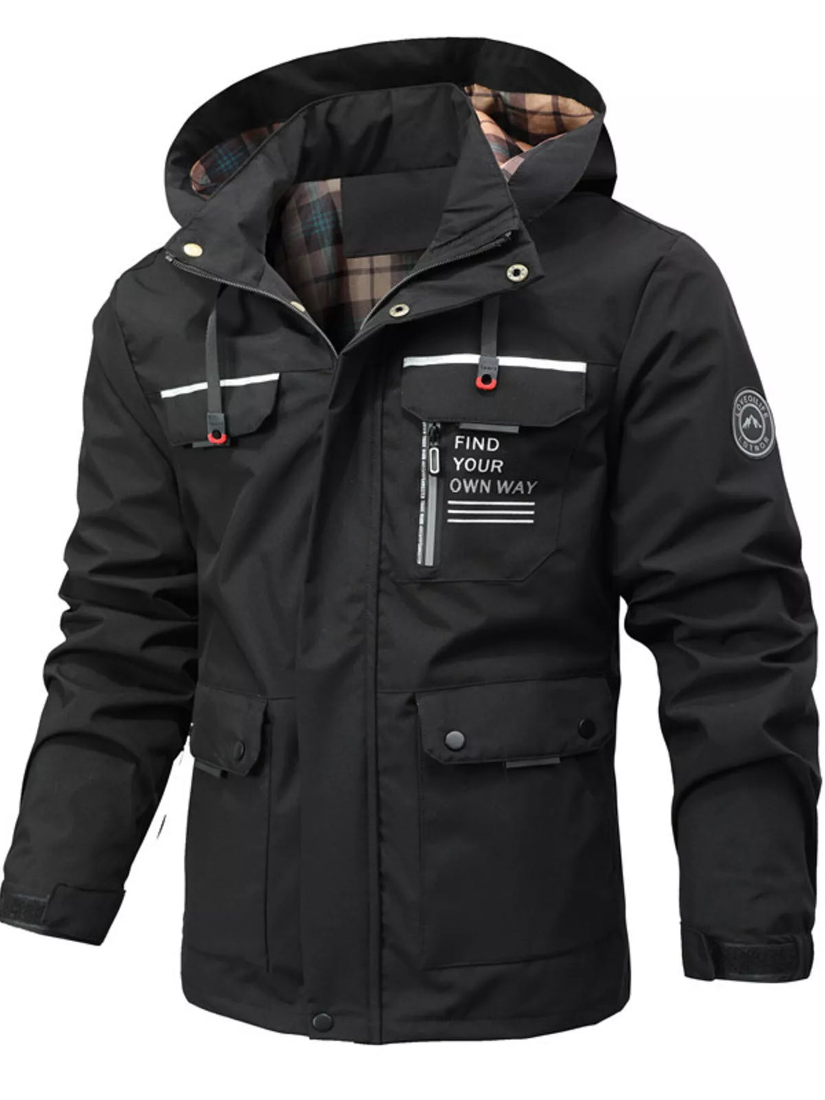 Modern Finesse Mercer Men's Hooded Outdoor Windproof Coat — Extended Sizes