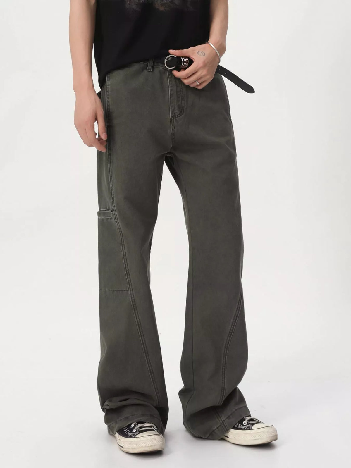 Modern Finesse Dorian Men's Vintage Washed Loose Fit Straight-Leg Pants
