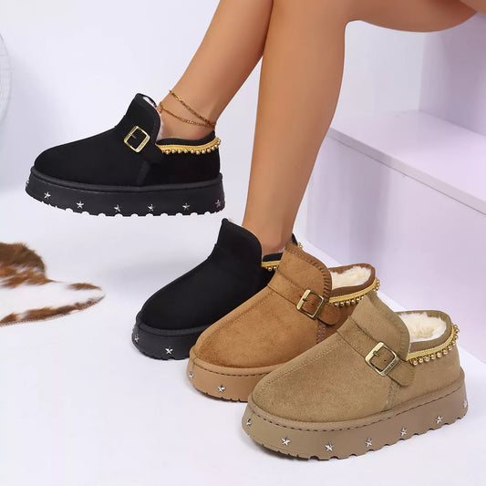 Modern Finesse Noelle Platform Faux Fur Lined Ankle Boots