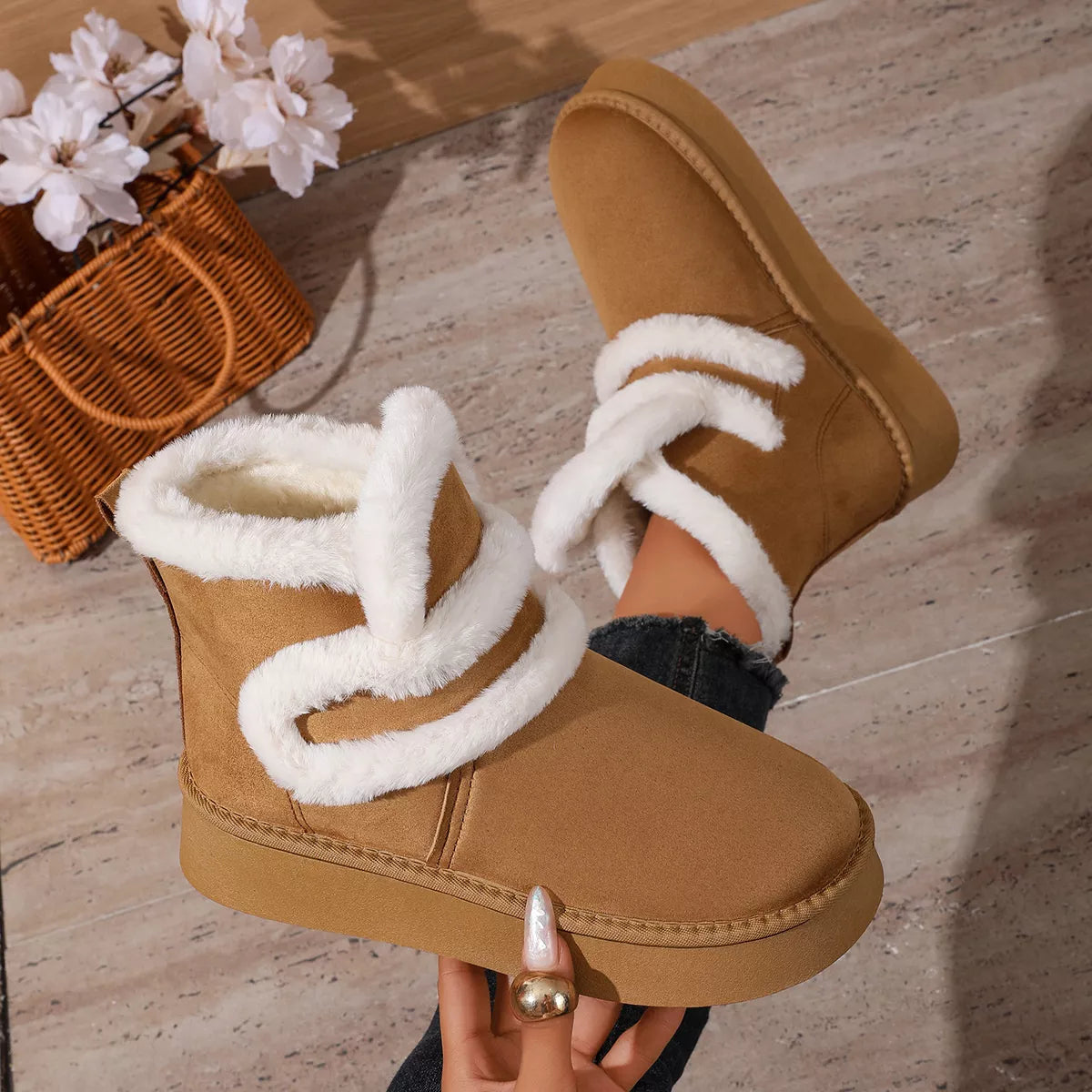 Modern Finesse Suede Loft Round-Toe Platform Boots - product view 6