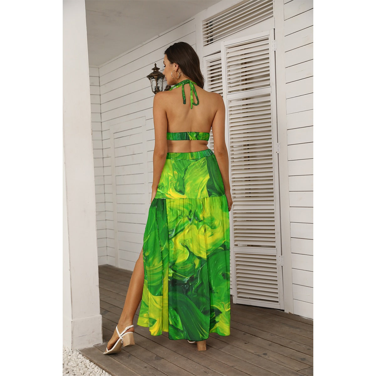 Black Finesse Green Goddess Tie-Back Dress Set — product view 3