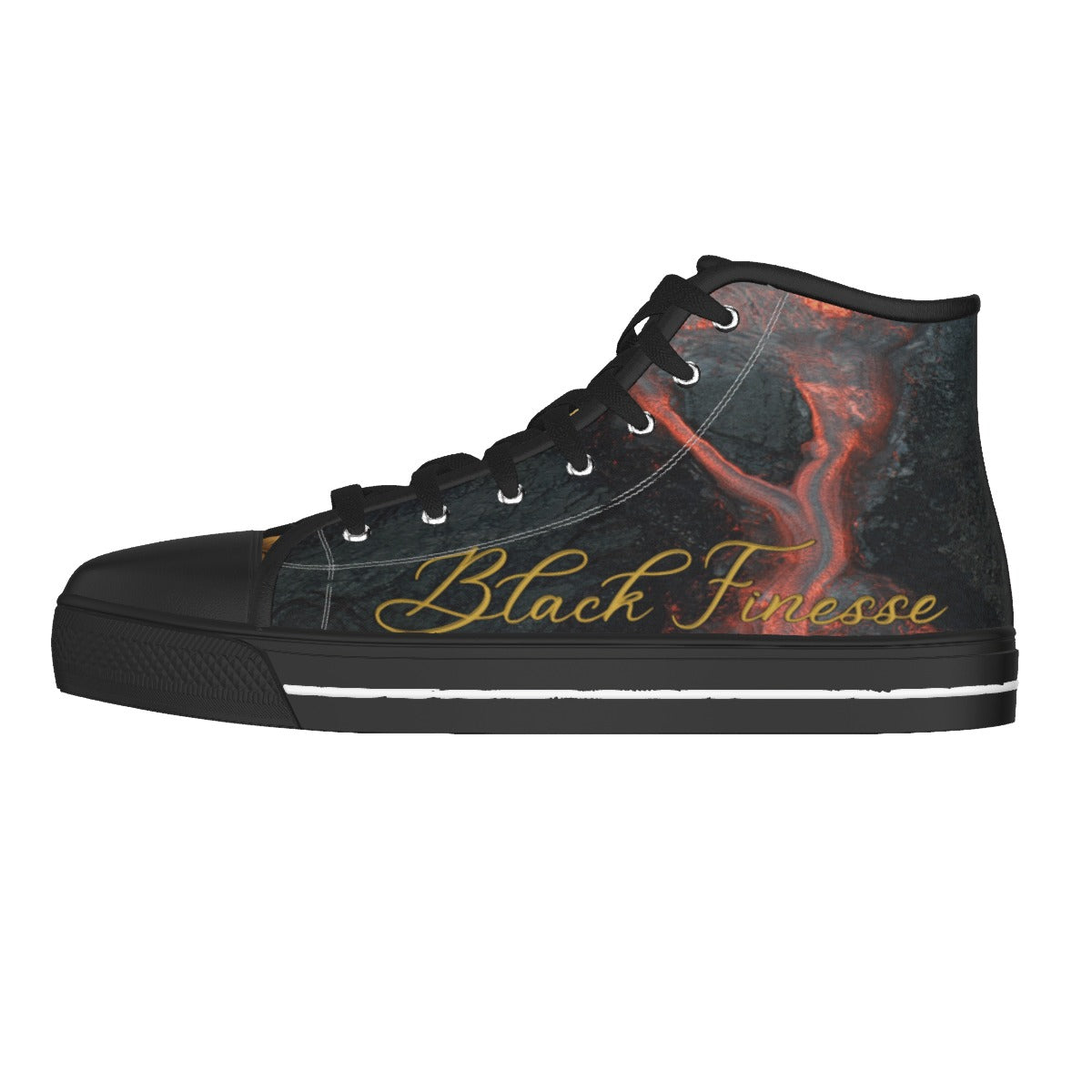 Black Finesse Logo Swag Canvas Sneakers — product view 2
