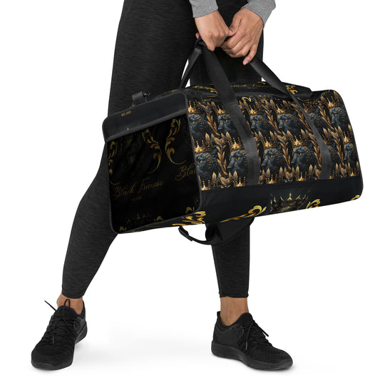 Black Finesse Signature Duffle Bag — front right view