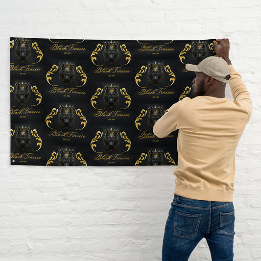 Black Finesse Signature Wall Flag — front view