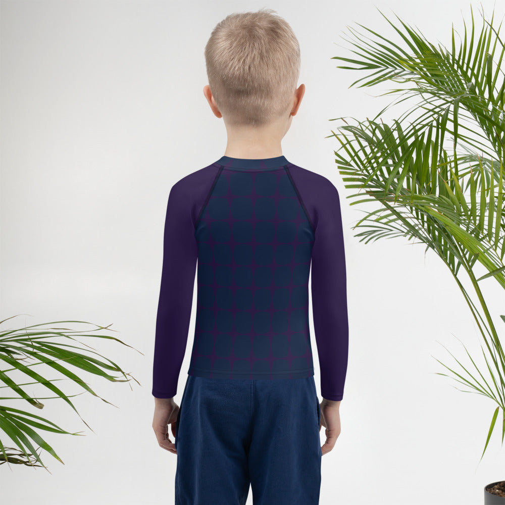 Black Finesse Hippie Logo Kids Rash Guard — back view