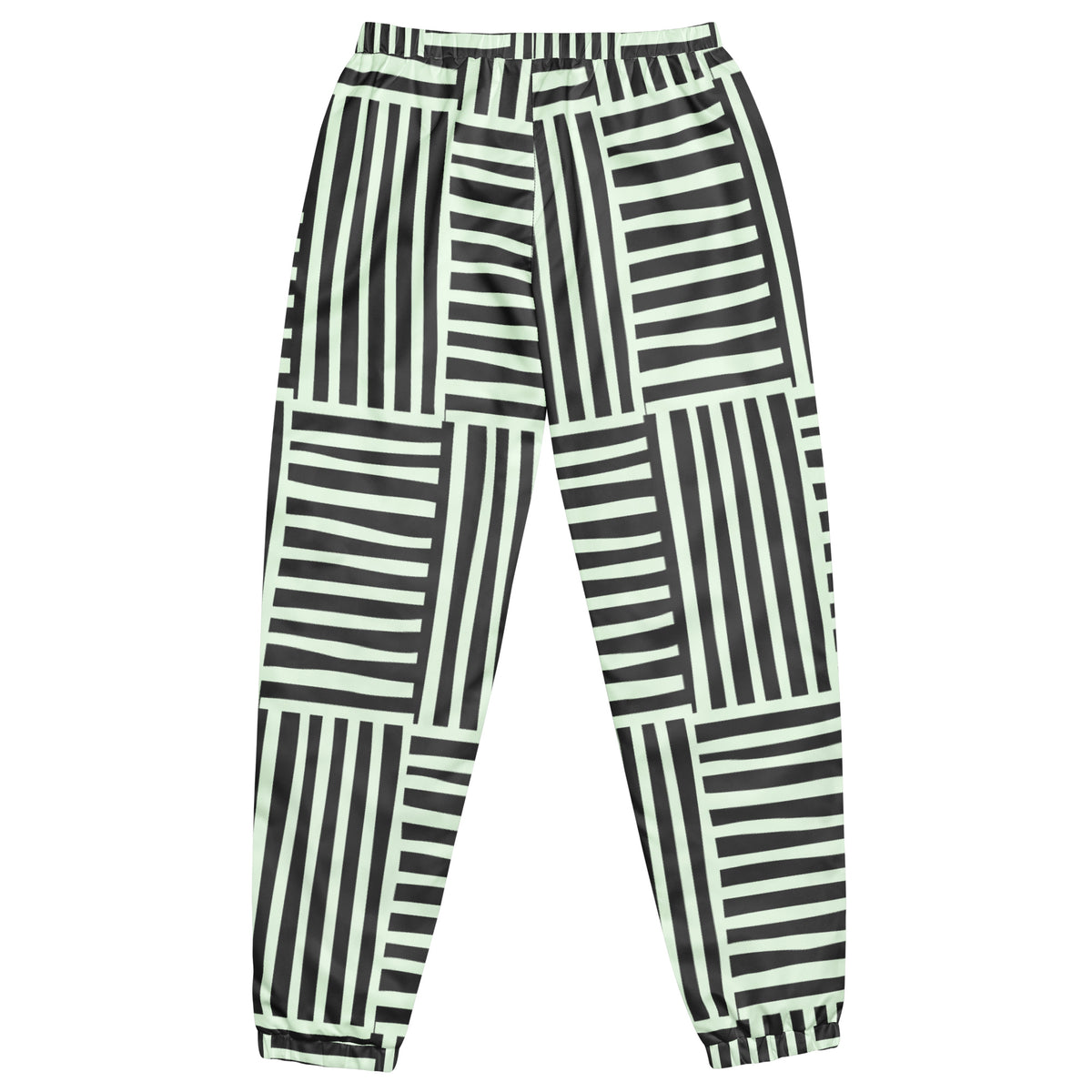 Black Finesse Mintline Lightweight Track Pants in Black, Mint Green — back view