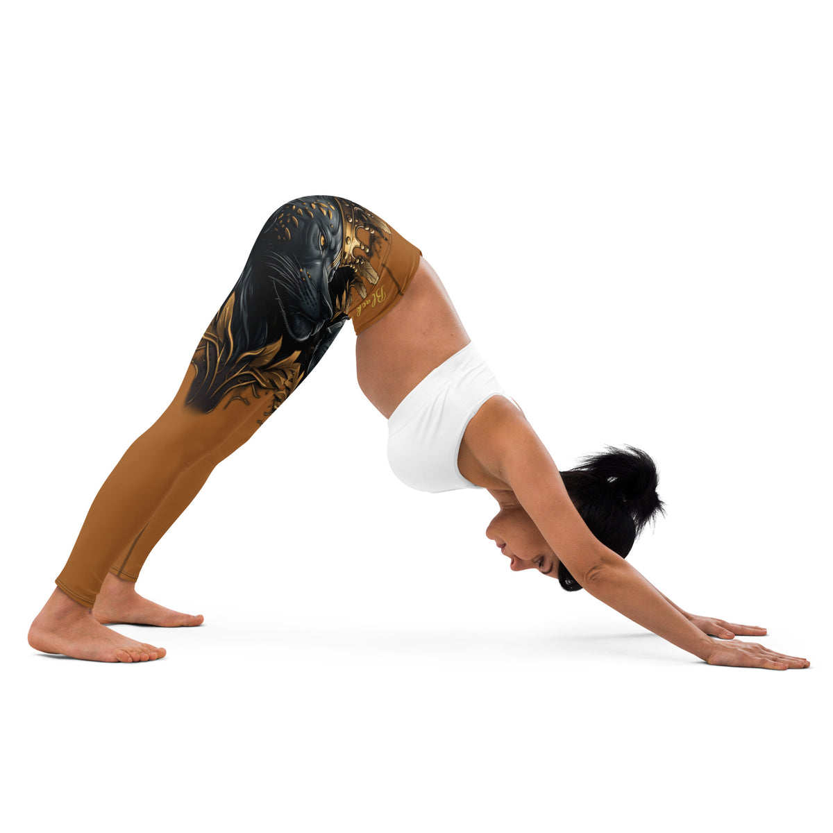 Black Finesse Umber Reverse Panther High-Waist Leggings — right view