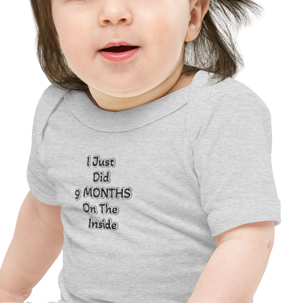Black Finesse 9 Months Baby Bodysuit — Athletic Heather, detail view