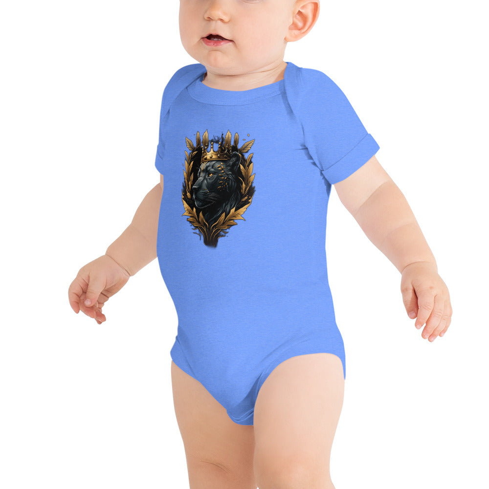 Black Finesse Signature Logo Baby Bodysuit — front view