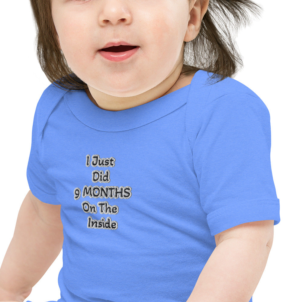 Black Finesse 9 Months Baby Bodysuit — Heather Columbia Blue, detail view
