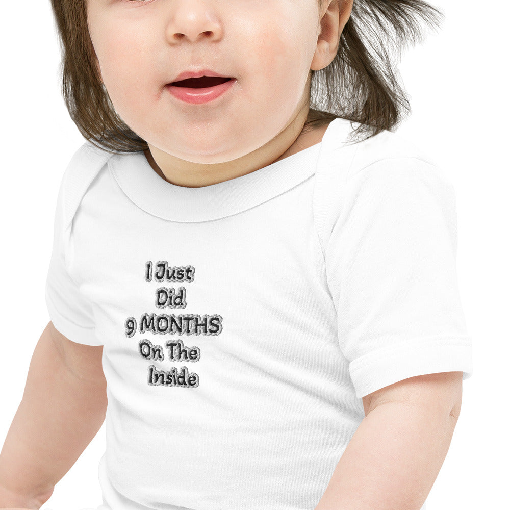 Black Finesse 9 Months Baby Bodysuit — White, detail view