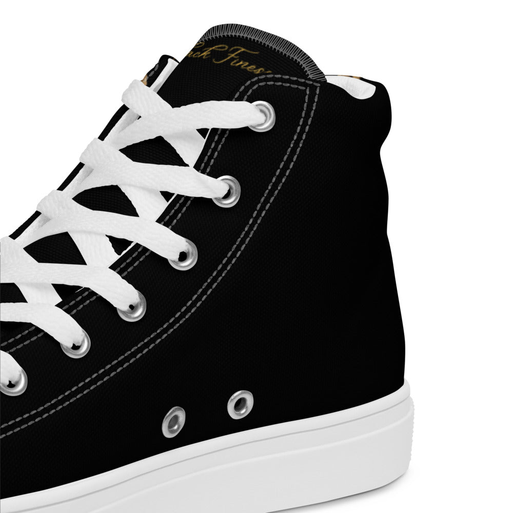 Black Finesse Streetwalker Canvas Sneakers in Black, White, Gold — product detail