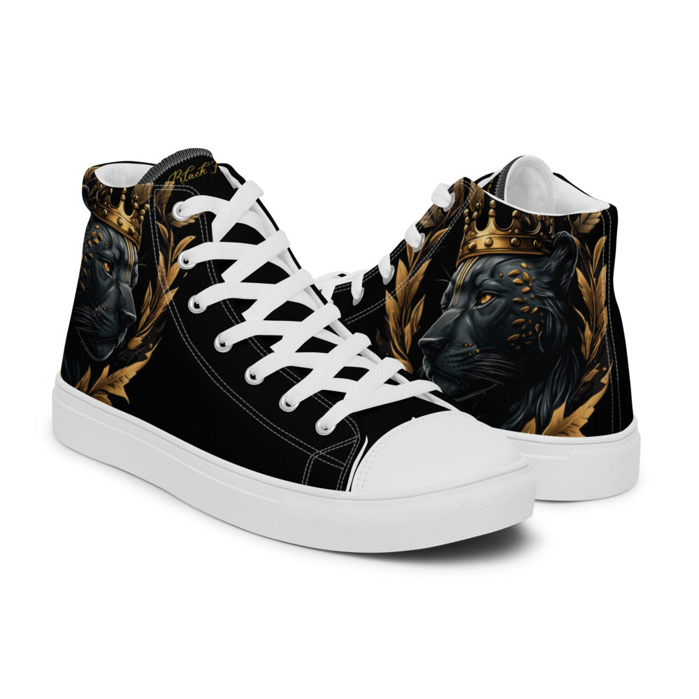 Black Finesse Streetwalker Canvas Sneakers in Black, White, Gold — right view