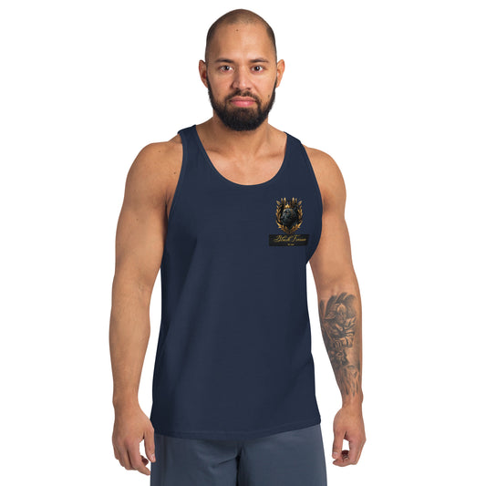 Black Finesse Colorline Unisex Tank Top in Navy — front view